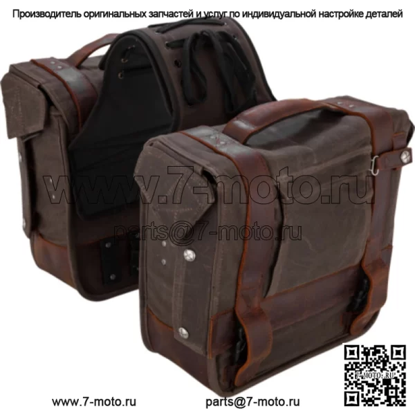 Коричневые кожаные седельные сумки Burly Brand Harley Indian Universal Custom (Для: Harley-Davidson)