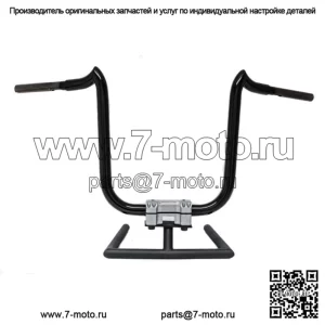 KST Kustoms Gloss Black 12-дюймовые рули Double Trouble Bars Harley FLTR Softail (Для: Harley-Davidson)