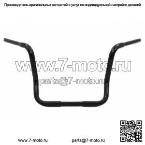Руль Fat Apehanger Apes, 17 дюймов, 1,25 дюйма, черный, Harley Touring Batwing (для: Harley-Davidson)