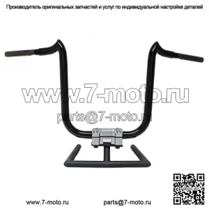 KST Kustoms Satin Black 12-дюймовые рули Double Trouble Bars Harley FLTR Softail (Для: Harley-Davidson)