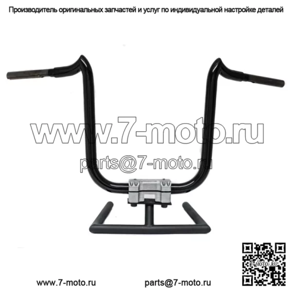 KST Kustoms Satin Black 12-дюймовые рули Double Trouble Bars Harley FLTR Softail (Для: Harley-Davidson)