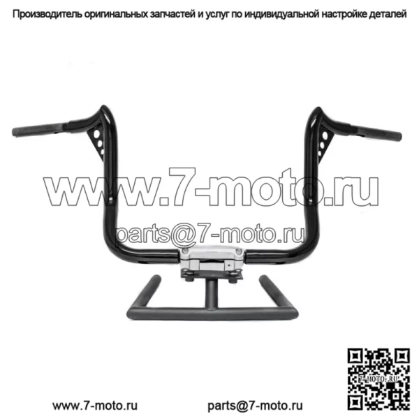 KST Kustoms Satin Black 12-дюймовые рули Punisher Harley Touring Batwing FLH (Для: Harley-Davidson)