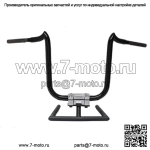 KST Kustoms Gloss Black 10-дюймовые рули Double Trouble Bars Harley FLTR Softail D (Для: Harley-Davidson)