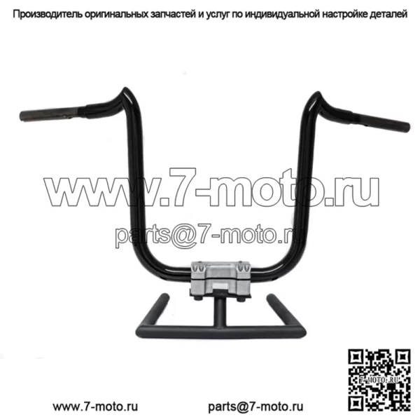 KST Kustoms Gloss Black 10-дюймовые рули Double Trouble Bars Harley FLTR Softail D (Для: Harley-Davidson)