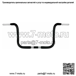 Черный 1,25-дюймовый руль Wild One 1 Chubby 10-дюймовый руль Bagger Apes Harley Touring (для: Harley-Davidson)
