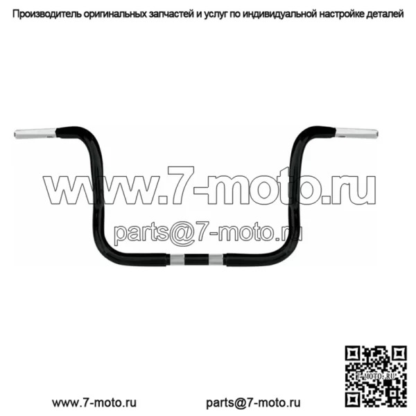 Черный 1,25-дюймовый руль Wild One 1 Chubby 10-дюймовый руль Bagger Apes Harley Touring (для: Harley-Davidson)