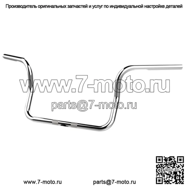 Chrome Werks Хромированные 1-дюймовые рифленые рули Ape Hanger 10 дюймов Harley Touring 96-2020 (Для: Harley-Davidson)