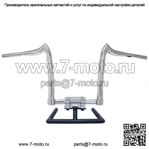 Полированные рули KST Kustoms 12 дюймов с наконечниками Harley Road King Glide 1,5 дюйма (для: Harley-Davidson)