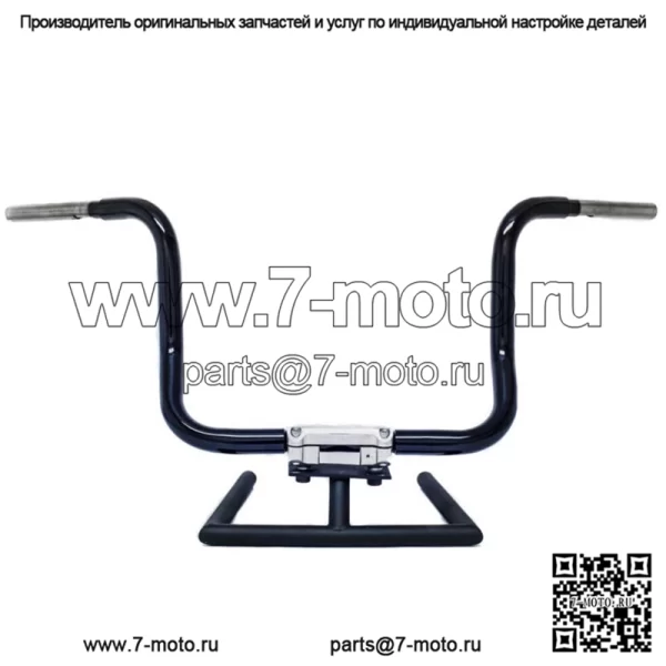 KST Kustoms Gloss Black 12-дюймовые рули Six Bend Kicker для Harley Touring FLH (Для: Harley-Davidson)