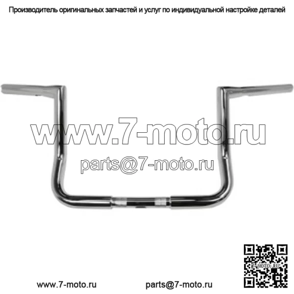 LA Choppers 10-дюймовые хромированные рули Twin Peaks Touring 1,25 дюйма Поворотные рули Harley Batwing (для: Harley-Davidson)
