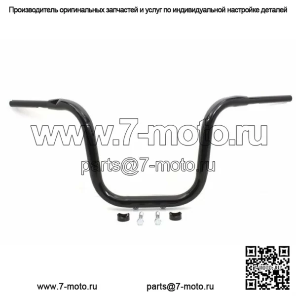 Черный руль 1-1/2 дюйма Road Glide 12 дюймов Multi Riserless Apes Apehangers Harley (Для: Harley-Davidson)