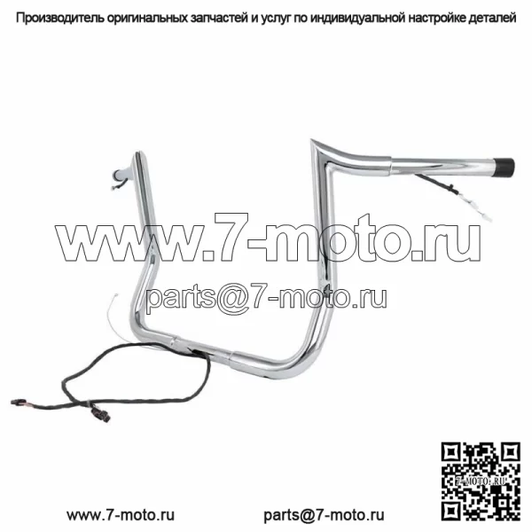 Хромированные вешалки Yaffe Bagger Ape Wired 12 дюймов, рули Harley Touring (для: Harley-Davidson)