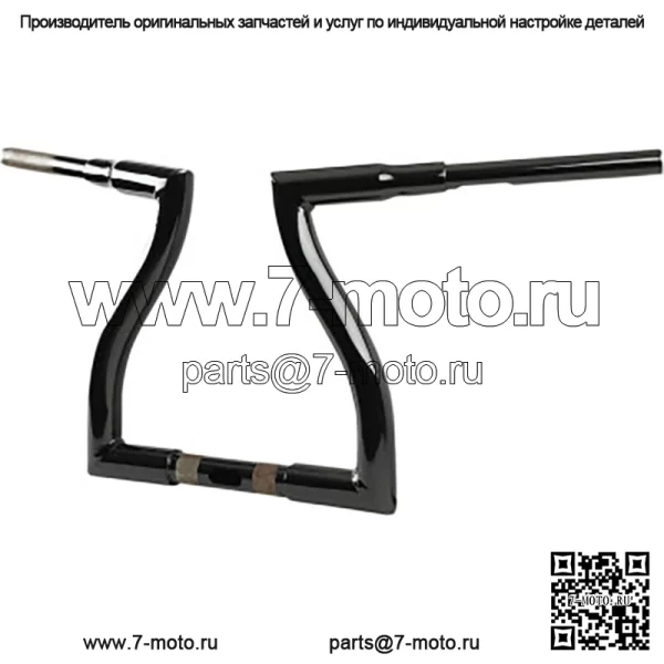 LA Choppers 1,5-дюймовая молотилка 12-дюймовые черные рули Harley Road Glide King 15+ (Для: Harley-Davidson)