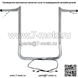 Хромированные вешалки Yaffe Bagger Ape Wired 14 дюймов, рули Harley Touring (для: Harley-Davidson)