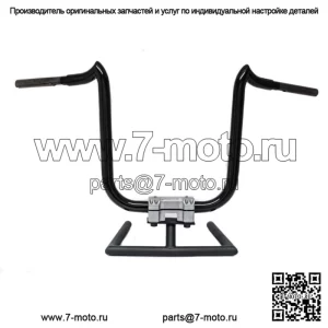 KST Kustoms Gloss Black 14-дюймовые рули Double Trouble Bars Harley Softail Dyna (Для: Harley-Davidson)
