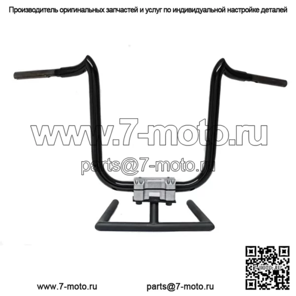 KST Kustoms Gloss Black 14-дюймовые рули Double Trouble Bars Harley Softail Dyna (Для: Harley-Davidson)