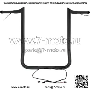 Yaffe Wired 14-дюймовые вешалки Black Monkey Bagger Ape, рули Harley Touring (для: Harley-Davidson)