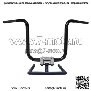 KST Kustoms Gloss Black 12" Прямые рули руля Harley FLTR 1,25" (Для: Harley-Davidson)