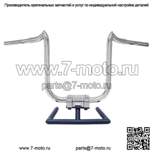 Полированные 12-дюймовые рули KST Kustoms Double Trouble для Harley FLTR Softail Dyna (для: Harley-Davidson)