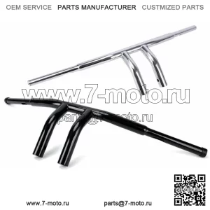 8-дюймовый Т-образный руль с подъемом 1-1/4 дюйма, руль для Harley Dyna Softail Sportster XL (для: Harley-Davidson)