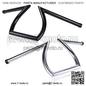 Мотоциклетный руль с Z-образной перемычкой 1 дюйм для Harley Honda Yamaha Suzuki Kawasaki (для: Harley-Davidson)