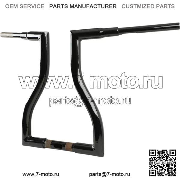 Черный 16-дюймовый руль Ape Hanger 15-20 Harley Touring FLTRU