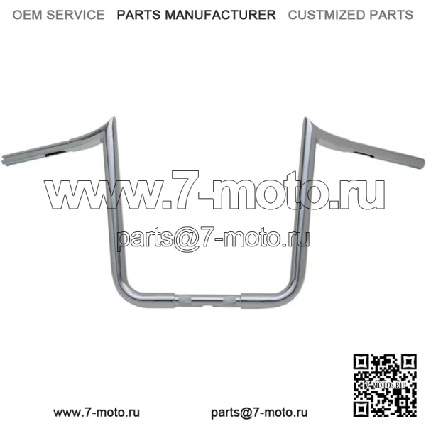 Хромированный мотоциклетный руль Prime Ape 13 дюймов 1-1/4 дюйма Harley Bagger