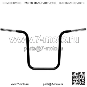 Черные 8-дюймовые рули Hefty Prime Ape Hanger для Harley Touring 2015-2020 гг.