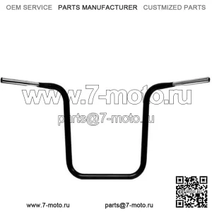 Черный 10-дюймовый руль Prime Ape Hanger 1999-2020 Harley Touring FLHX