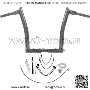 Комплект руля EZ Install 14 дюймов Ape Hanger 2021-2022 Harley Road King