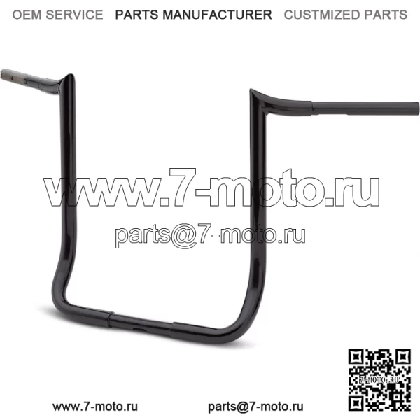 Черный 18-дюймовый руль Prime Ape для Harley Touring FLHT FLHTC 83-19