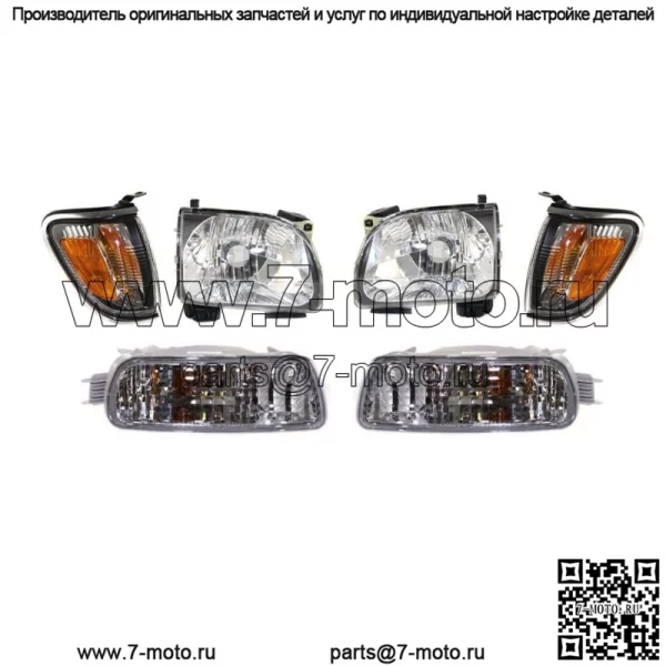 Фары в сборе + комплект угловых и указателей поворота для Toyota Tacoma 2001-2004 гг.