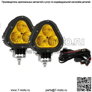 Пара 4-дюймовых янтарно-желтых светодиодных модулей рабочего освещения мощностью 90 Вт для Can-am Maverick X3