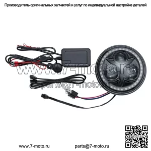 Курякынская орбитальная призма + 5-3/4-дюймовая светодиодная фара с многоцветным ореолом, управляемым через Bluetooth (для: Harley-Davidson)