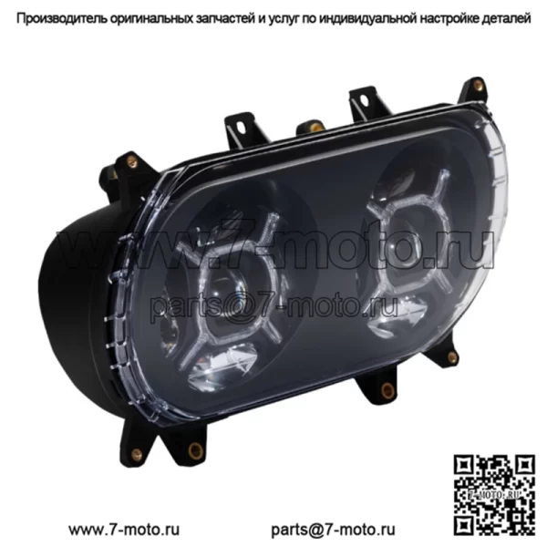 Светодиодная фара Custom Dynamics Double-X Black Clear LED Harley Bagger FLTR 2015+ (Для: Harley-Davidson)