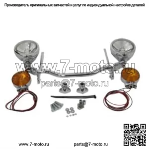 Передний хромированный прожектор V-Twin Указатель поворота Harley Softail 1986-2001 (Для: Harley-Davidson)