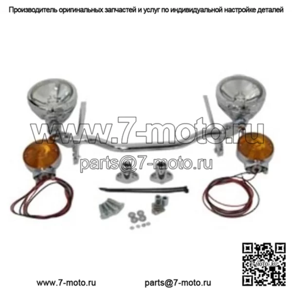 Передний хромированный прожектор V-Twin Указатель поворота Harley Softail 1986-2001 (Для: Harley-Davidson)