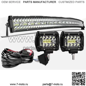 Для Kawasaki Teryx 800 750 Mule 610 4010 Крыша 50 "Светодиодная изогнутая световая панель + 4" капсулы (Для: более одного автомобиля)