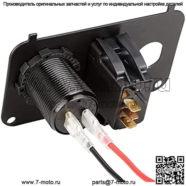 Консольная панель с ключом-переключателем гольф-кара для EZGO TXT и Medalist, включает переключатель прямого и обратного хода, USB-разъем для зарядного устройства, цифровой вольтметр - Image 3