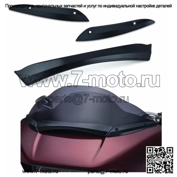 Курякын Gloss Black Center + Side Trim Package Лобовое стекло Harley Road Glide FLT (Для: Harley-Davidson)