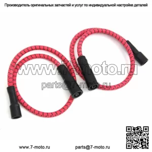 Комплект проводов зажигания для свечей зажигания красно-черной ткани Harley Touring 1999-2008 гг. (Для: Harley-Davidson)