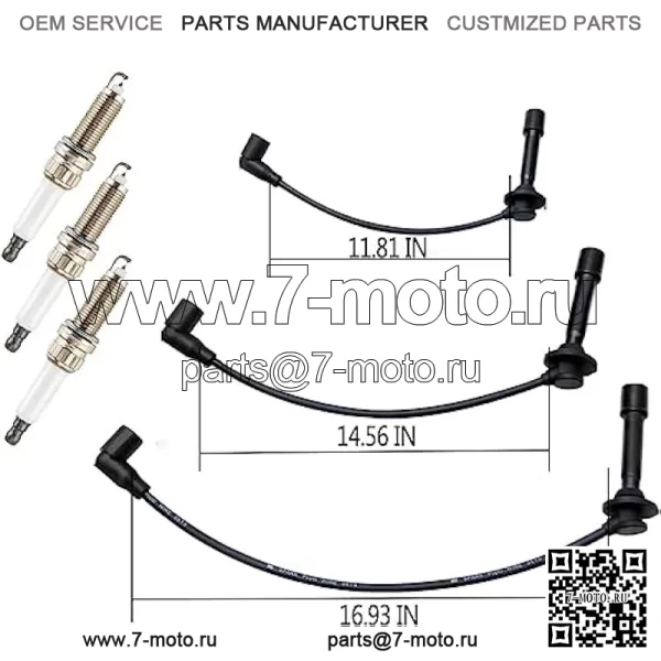 Комплект проводов и свечей зажигания — MIA11722 MIA11723 MIA11724 Совместим с John Deere 825i 825i S4, расширенная версия (3 шт.) XTPTFABS - Image 3