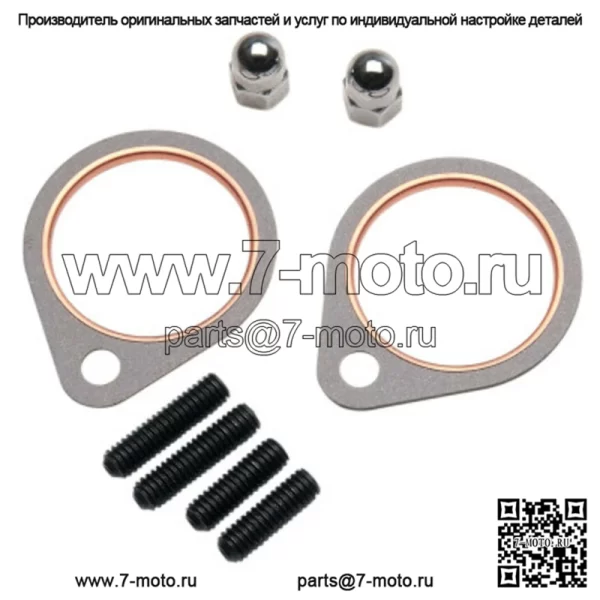 Оригинальные прокладки выпускного кольца James Fire Ring, комплект шпилек и гаек Harley Shovelhead 66-84 (для: Harley-Davidson)