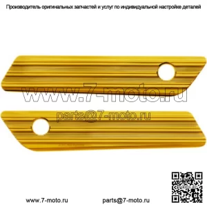 Крышка седельной сумки , анодированная золотом, калибр 10, шарнирная защелка Harley Touring 14+ (Для: Harley-Davidson)