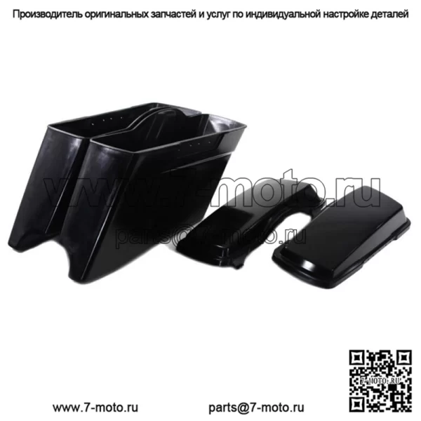 Комплект крышек седельной сумки V-Twin из необработанного пластика Harley Touring Bagger 1998-2013 (Для: Harley-Davidson)