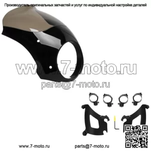 Обтекатель лобового стекла Memphis Shades Bullet Black Mount Kit Harley Softail FLSB 18+ (Для: Harley-Davidson)