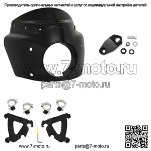 Обтекатель Memphis Shades Road Warrior 11 дюймов, темно-черное крепление на лобовое стекло Harley Dyna (для: Harley-Davidson)