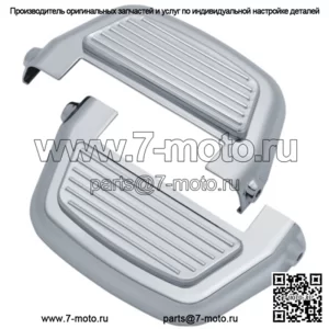 Накладки на пол для пассажира, накладки, комплект пар хромированных бамперов с ребрами Big Twin 99-17 (для: Harley-Davidson)