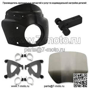 Обтекатель Memphis Shades Road Warrior, 11-дюймовое дымчатое лобовое стекло, черный комплект Harley Dyna (для: Harley-Davidson)