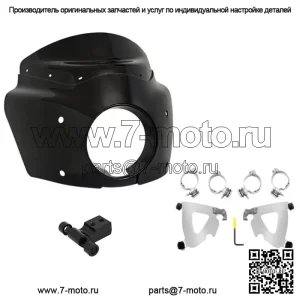 Полированный монтажный комплект обтекателя Memphis Shades Black Road Warrior Harley 18+ FXLR (для: Harley-Davidson)